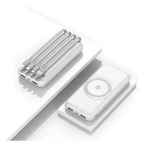 10000mAh Power Bank with 4 Built-in Cables + Wireless Charging Q-CD667 (ANDOWL)
