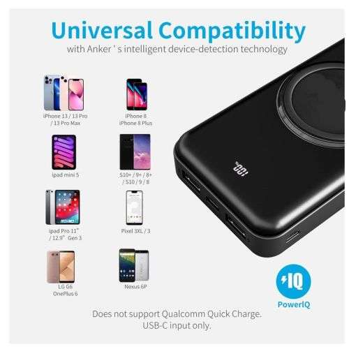 10000mAh Power Bank with 4 Built-in Cables + Wireless Charging Q-CD667 (ANDOWL)