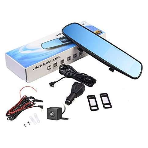Dash Cam - Rearview Mirror Dual Channel DVR Recording Full HD 1080p Camera