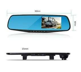 Dash Cam - Rearview Mirror Dual Channel DVR Recording Full HD 1080p Camera
