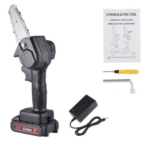 4 Inch Chainsaw With 2 x 25v Rechargeable Batteries