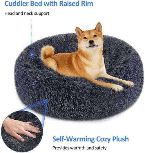 The calming cuddler Plush Pet Bed  Large (90cm) Lime Green