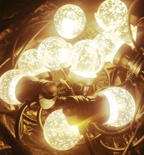 10 Garden Bubble String Light with Hooks And Extension Port 220V 5M - Warm White