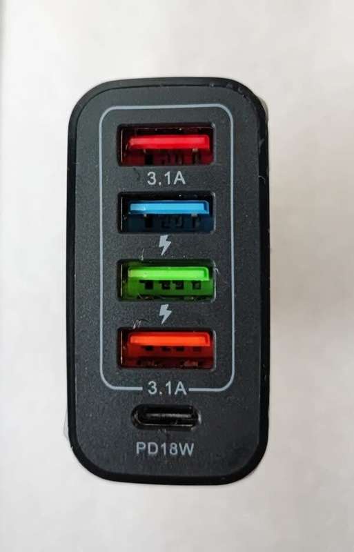 48W Charger Plug - 4 USB Ports & 1 Type C Port