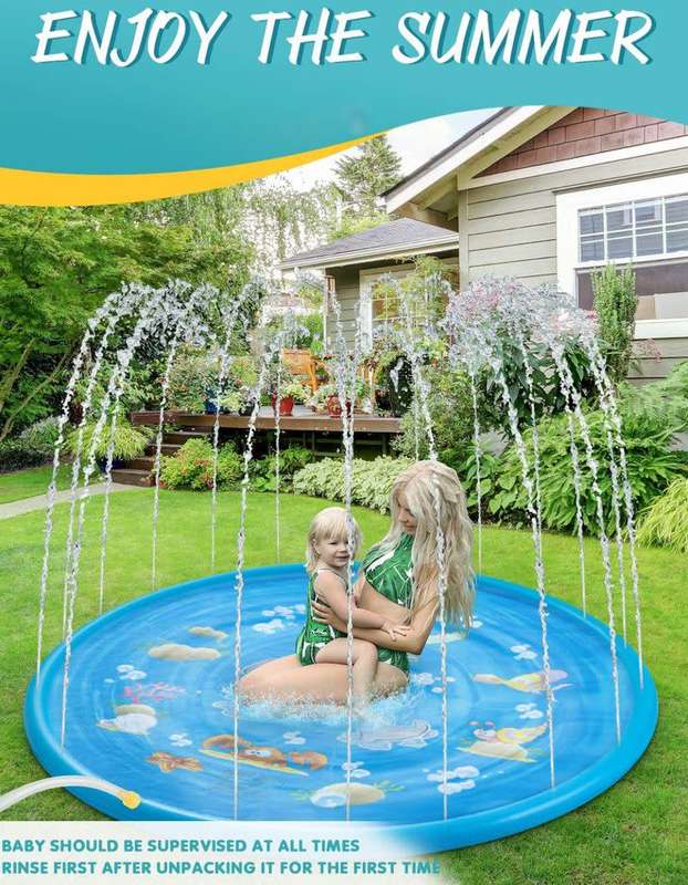 Spray and Splash Kids Outdoor Garden Sprinkle Mat Water Toy