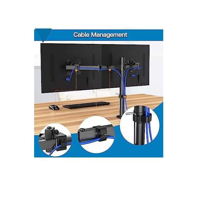 Dual Arm Desktop Monitor Clamp Stand