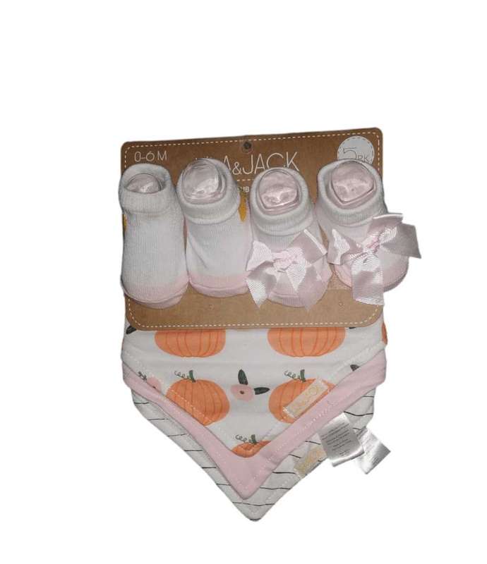 Lila & Jack 5 pack Thanksgiving Bandana Bib and Sock Set - 0-6 months