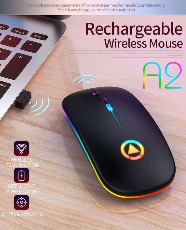 Ultra-thin Rechargeable LED Colourful Wireless Mouse