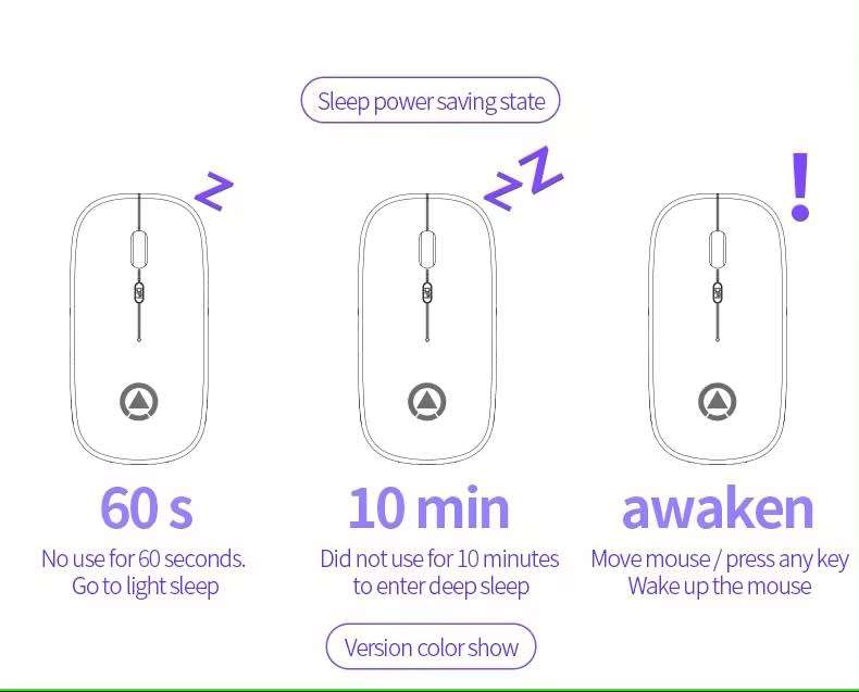 Ultra-thin Rechargeable LED Colourful Wireless Mouse - Rose Gold