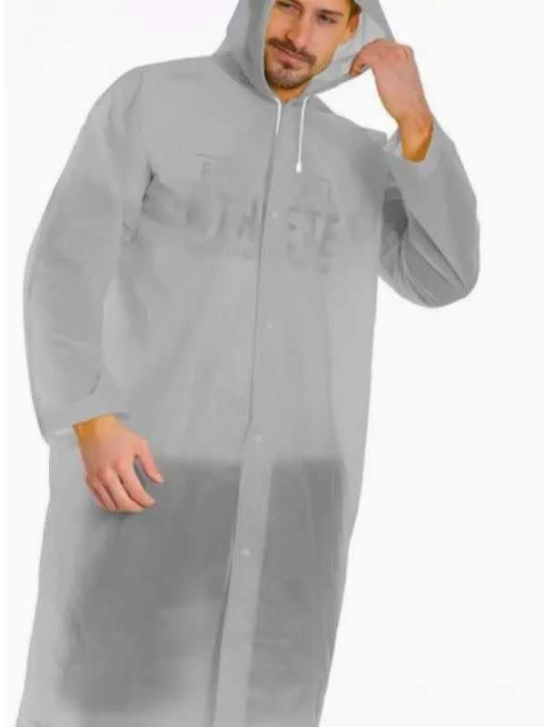 Waterproof & Windproof Adult Raincoat - Grey