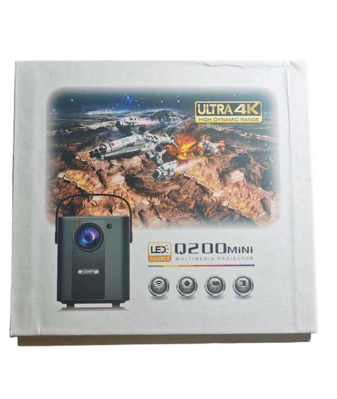 Andowl Q200 Mini Multimedia Smart 4K Full HD Wifi Projector  Black