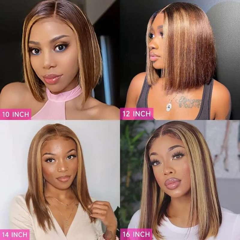 10inch Brazilian Hair - Glueless Lace Front Wig - Piano Gold