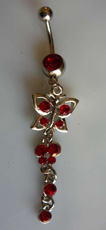 Beautiful Red Butterfly Naval Jewellery