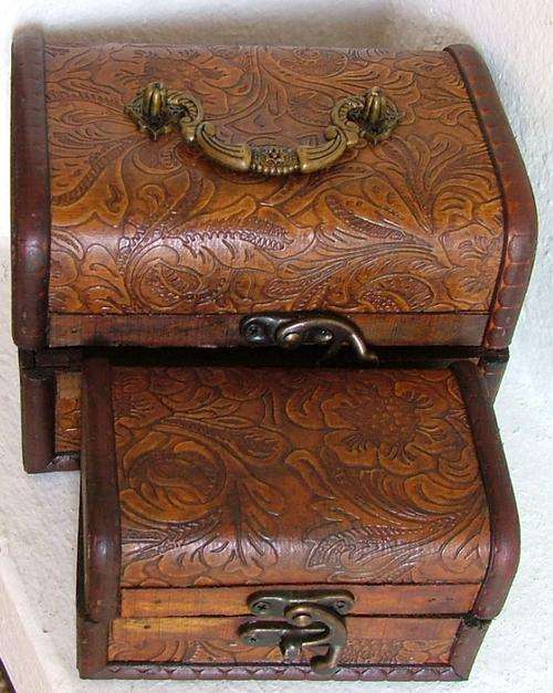 Wood Hand Crafted Jewellery Trinket Box Set of 2