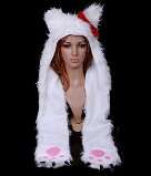 Winter animal hat white cat *free shipping*
