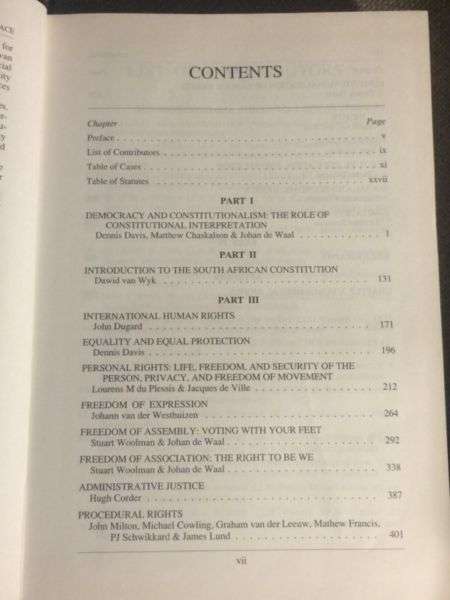 Rights and Constitutionalism: The New South African Legal Order ~ Van Wyk 1994 First Edition Scarce