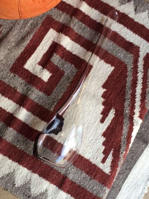 Unique Two-Faced Tall Glass Vase in Excellent Condition - 59 cm high