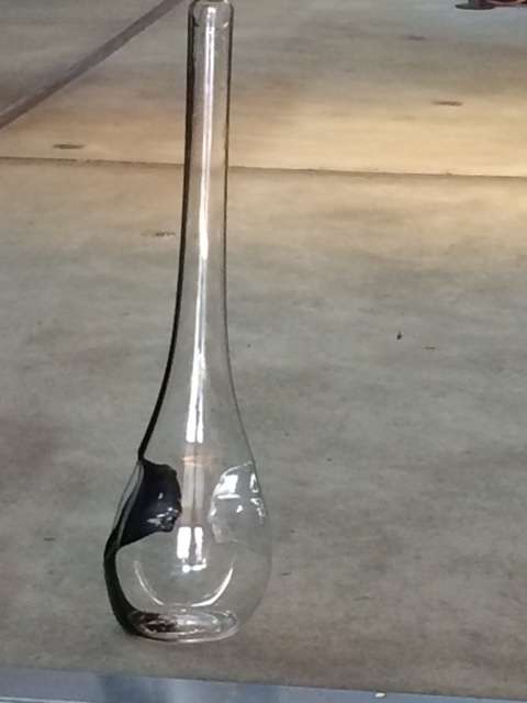 Unique Two-Faced Tall Glass Vase in Excellent Condition - 59 cm high