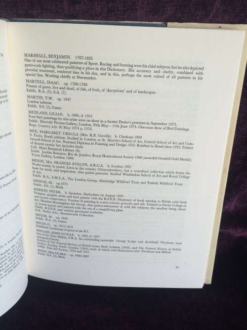 A Dictionary of British Bird Painters by Frank Lewis | Hard Cover w Dust Jacket First Edition 1974