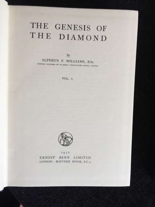 The Genesis of the Diamond by Alpheus F Williams | Excellent Condition