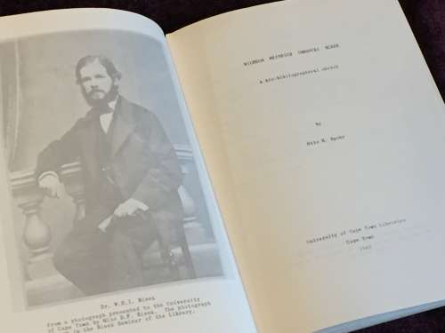 Wilhelm Heinrich Immanuel Bleek : A bio-bliographical sketch by Otto H. Spohr UCT 1962