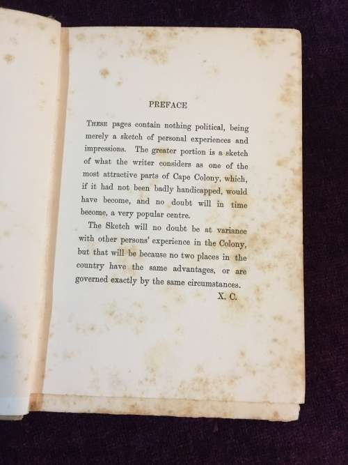 Everyday Life in Cape Colony in Time of Peace by X.C. 1902 First Edition | Scarce Hard Cover