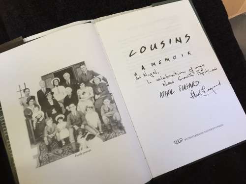 Athol Fugard: Cousins: A Memoir | Signed and inscribed by Athol Fugard
