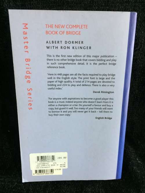 The New Complete Book of Bridge by Albert Dormer with Ron Klinger