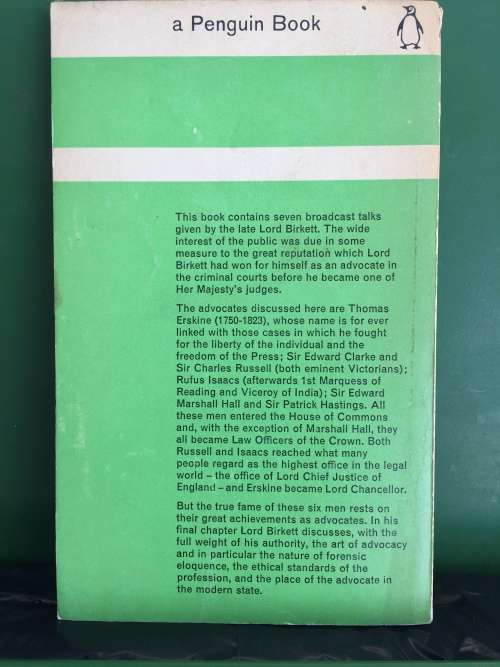 Six Great Advocates Lord Birkett  1963