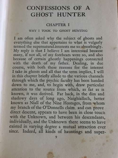 Confessions of a Ghost Hunter by Elliott O`Donnell | Probably 1928 edition. Very scarce