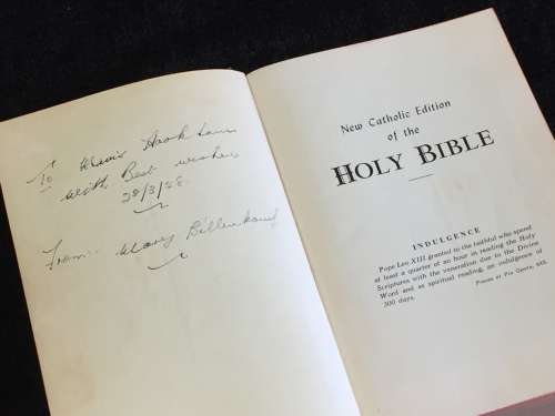 Vintage 1957 New Catholic Edition Holy Bible Hardcover Book Old + New Testament