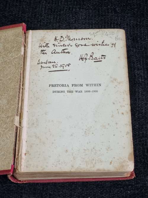 Pretoria From Within During the War by H J Batts | Signed by the Author
