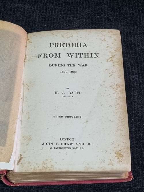 Pretoria From Within During the War by H J Batts | Signed by the Author