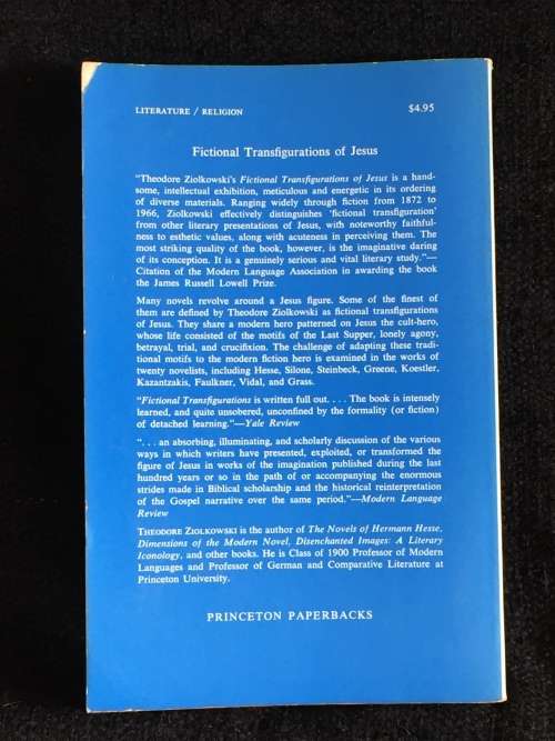 Fictional Transfigurations of Jesus by Theodore Ziolkowski