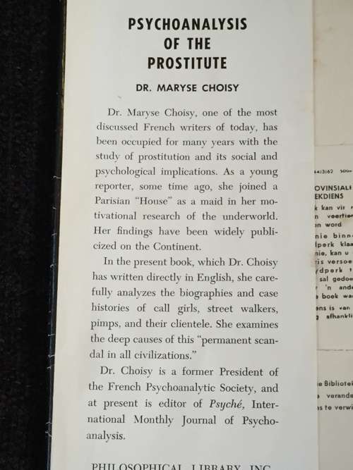 Psychoanalysis of the Prostit*te by Maryse Choisy