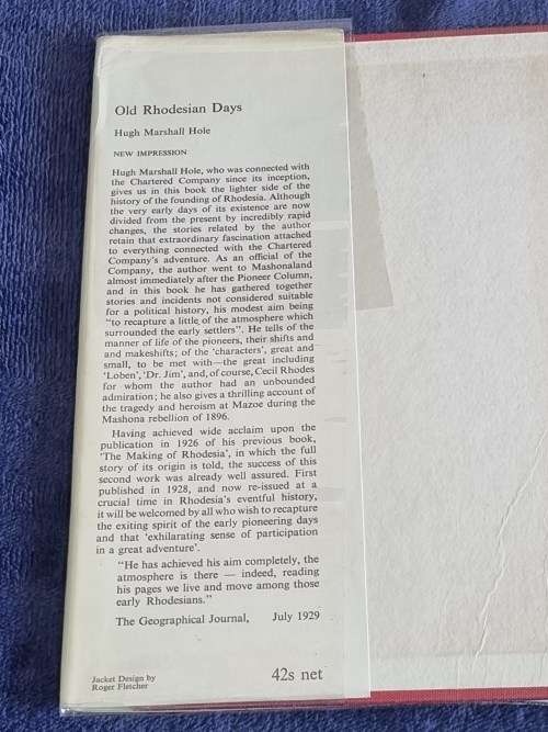 Old Rhodesian Days by Hugh Marshall Hole  | Rhodesiana