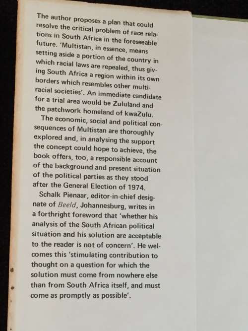 Multistan: A Way Out of the South African Dilemma by Paul N Malherbe 1974