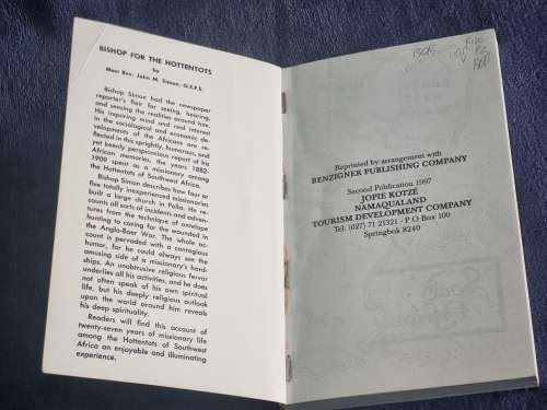 Bishop for for the Hottentots by Bishop John M Simon, O S F S Translated by A M Bouchard