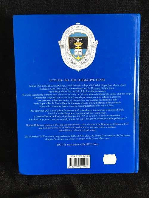 The University of Cape Town 1918-1948 The Formative Years