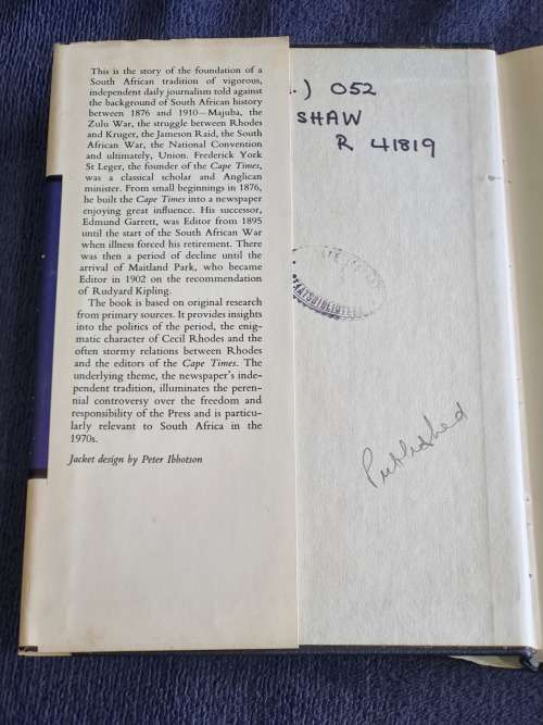 Some Beginnings by Gerald Shaw | The Cape Times 1876-1910
