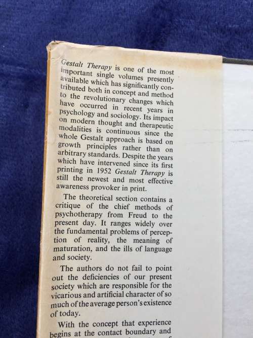 Gestalt Therapy: Excitement and Growth in the Human Personality Frederick Perls 1951