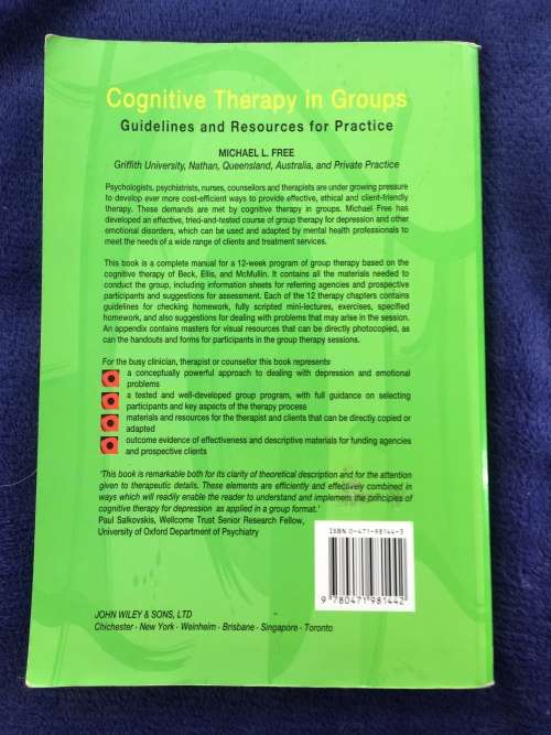 Cognitive Therapy in Groups: Guidelines and Resources for Practice by Michael L. Free