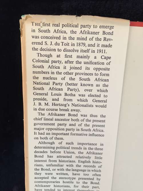 The Afrikaner Bond 1880-1911 by TRH Davenport | The History of a SA Political Party