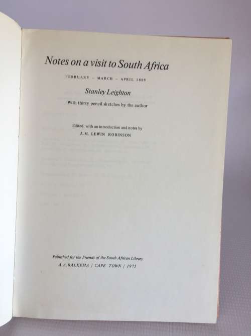 Notes On a Visit to South Africa by A M Lewin Robinson