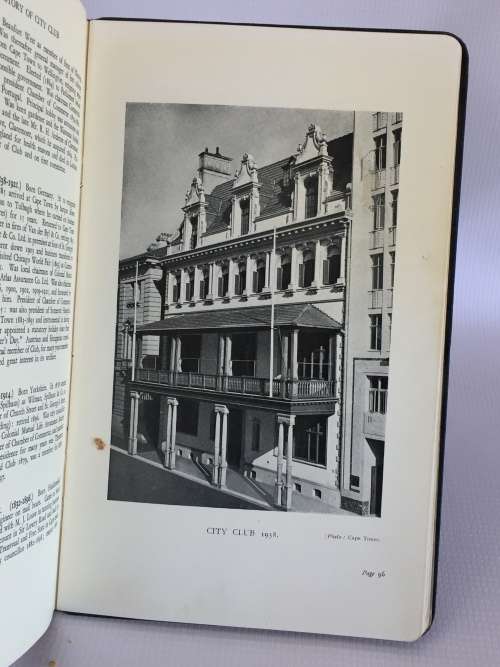 History of the City Club, Cape Town 1878 - 1938
