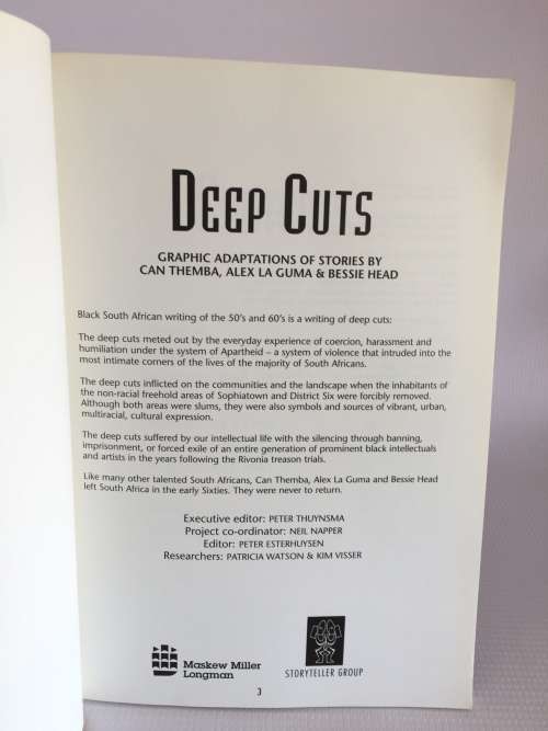 Deep Cuts: Graphic adaptations of stories by Bessie Head, Can Themba and  Alex la Guma