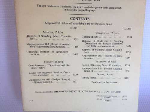 Debates of the House of Assembly Fifth Session Eighth Parliament 15 to 19 June 1987
