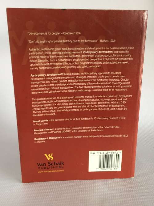 Participatory Development in South Africa by Ismail Davids, Francois Theron