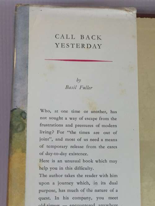 Call Back Yesterday by Basil Fuller