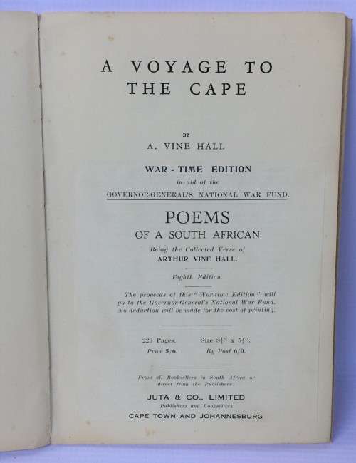A Voyage to the Cape by A Vine Hall